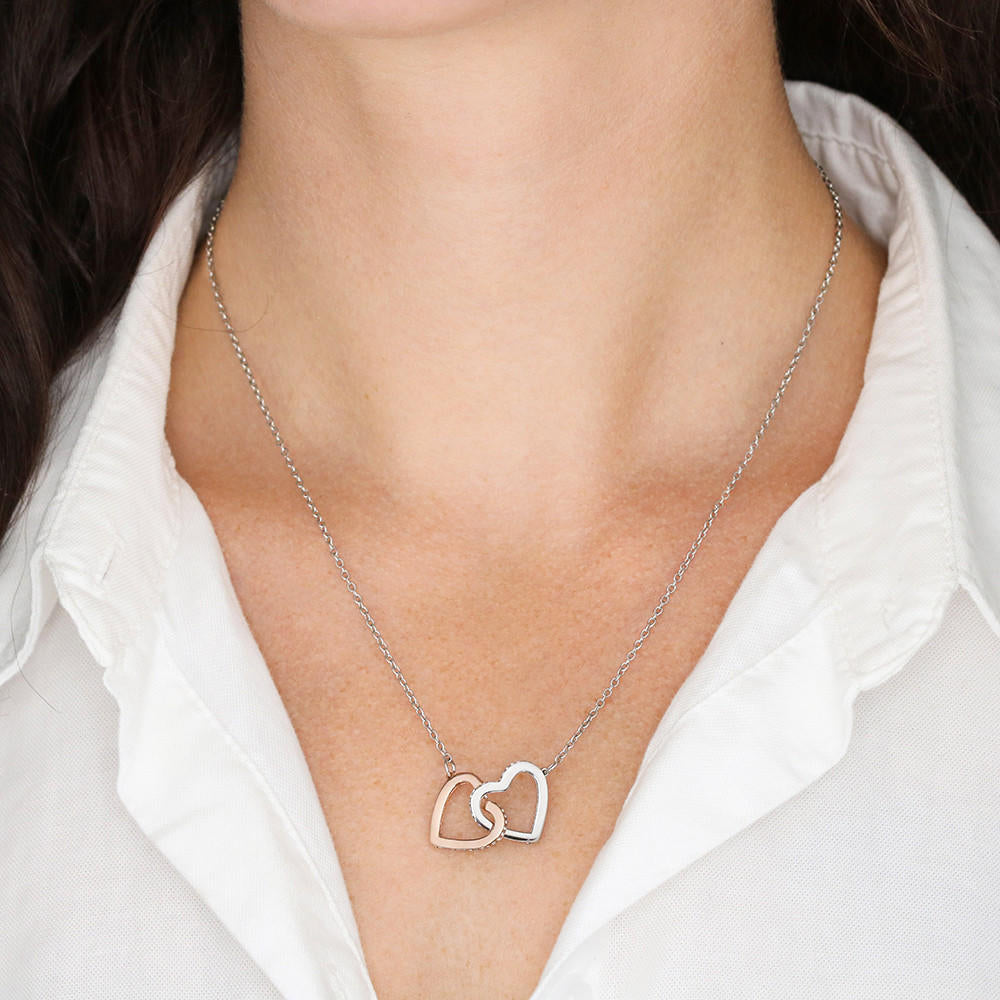 double heart necklace, silver heart pendent, gift for mom in German