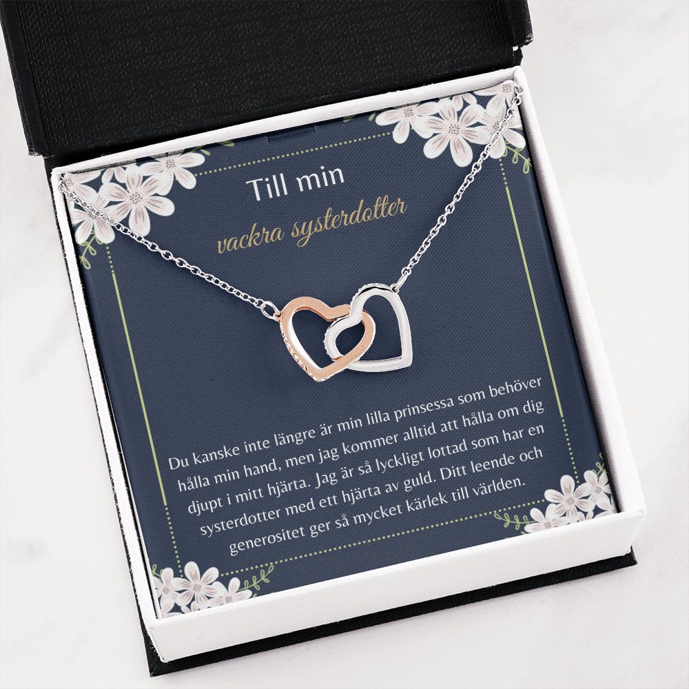 Vackra Systerdotter Halsband Swedish Niece Message Card Necklace