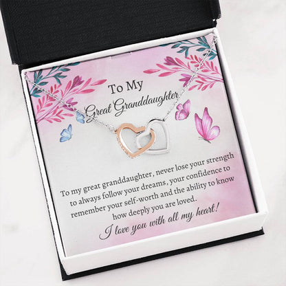 great granddaughter necklace card