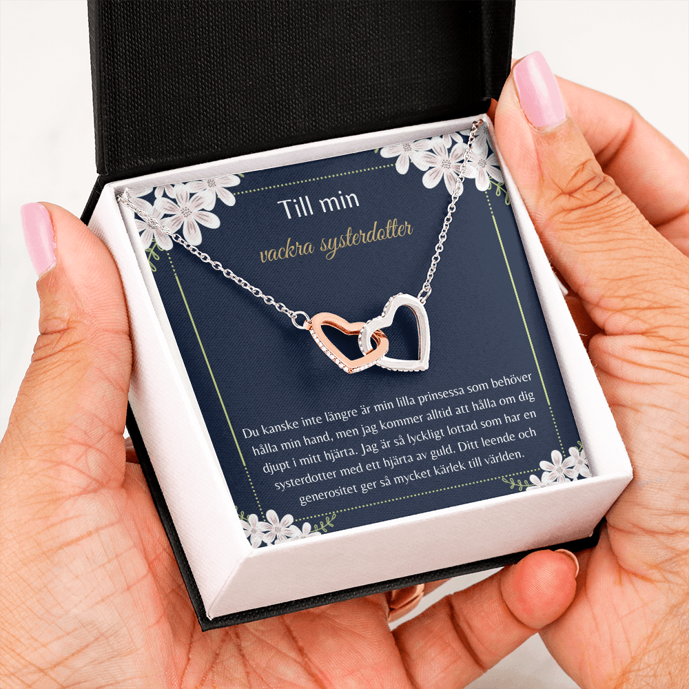 Vackra Systerdotter Halsband Swedish Niece Message Card Necklace
