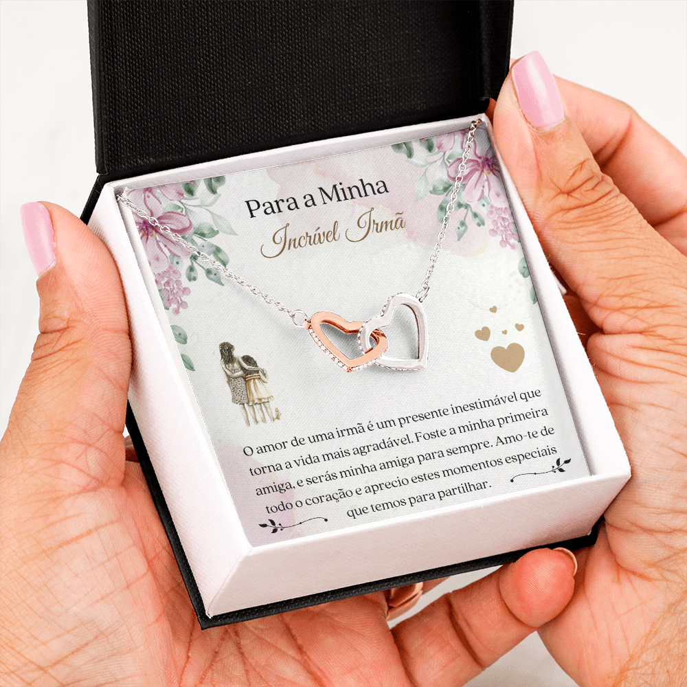 Querida Irmã Colar Portuguese Sister Message Card Necklace