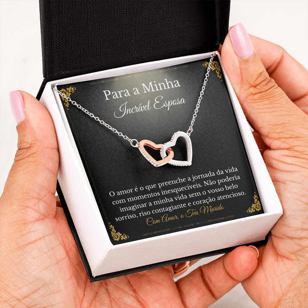 Esposa Colar Presente Portuguese Wife Necklace Card
