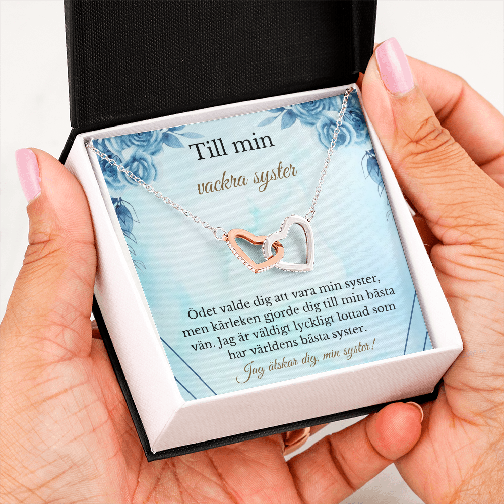 Vackra syster Halsband Swedish Sister Message Card Necklace