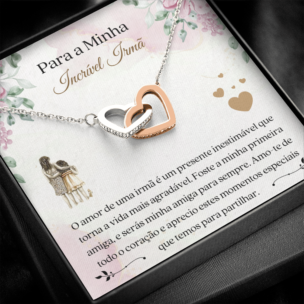 Querida Irmã Colar Portuguese Sister Message Card Necklace