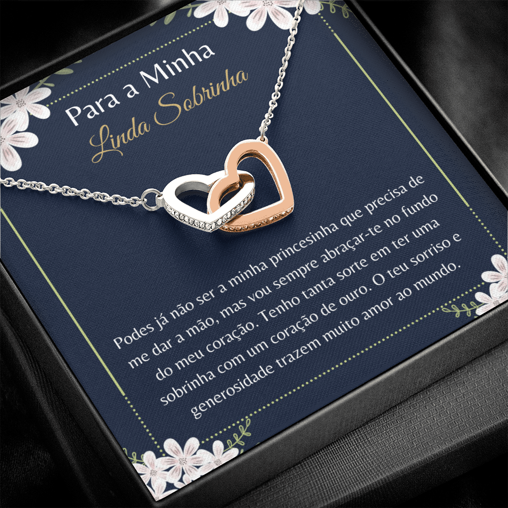 Linda Sobrinha Colar Portuguese Niece Message Card Necklace