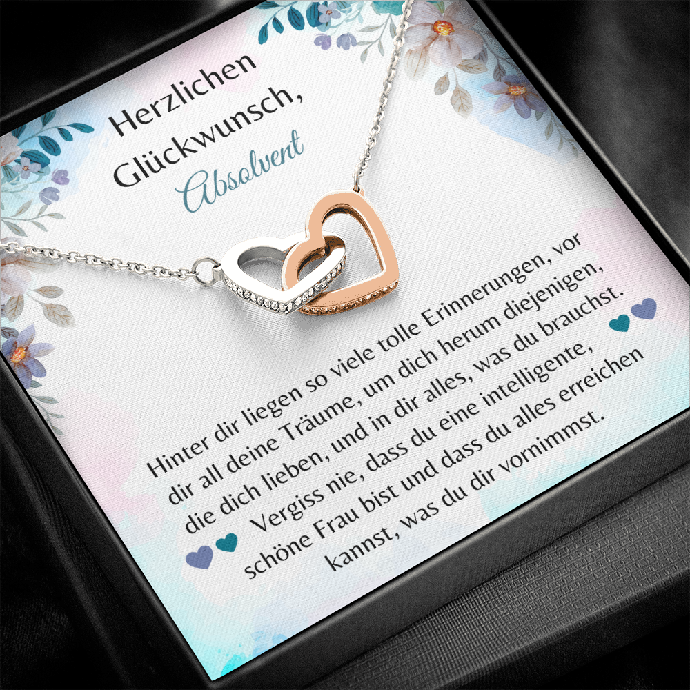 Herzlichen Glückwunsch, Absolvent Halskette German Graduation Necklace