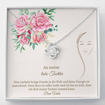 Tochter necklace gift, bling Tochter jewellery, German gift