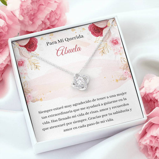 querida abuela frase, bling Latina Grandma, message card necklace