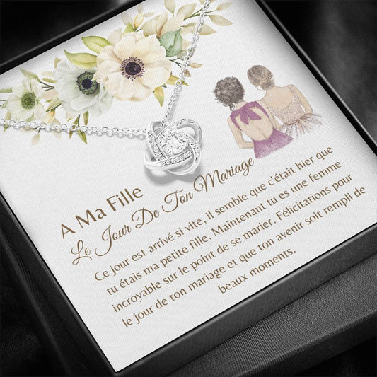 French daughter message card necklace