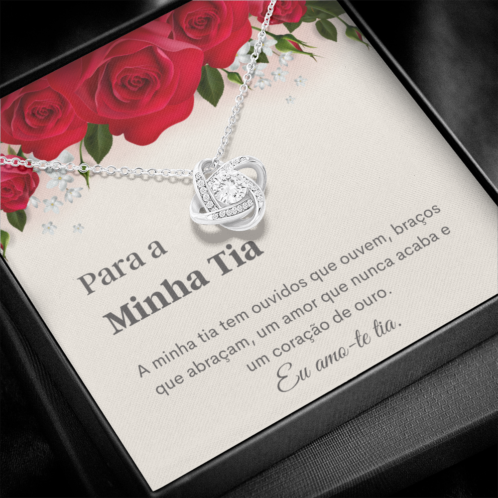 Tia Colar Portuguese Auntie Message Card Necklace