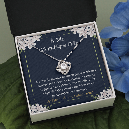 Fille Collier Cadeau French Daughter Necklace Card Gift
