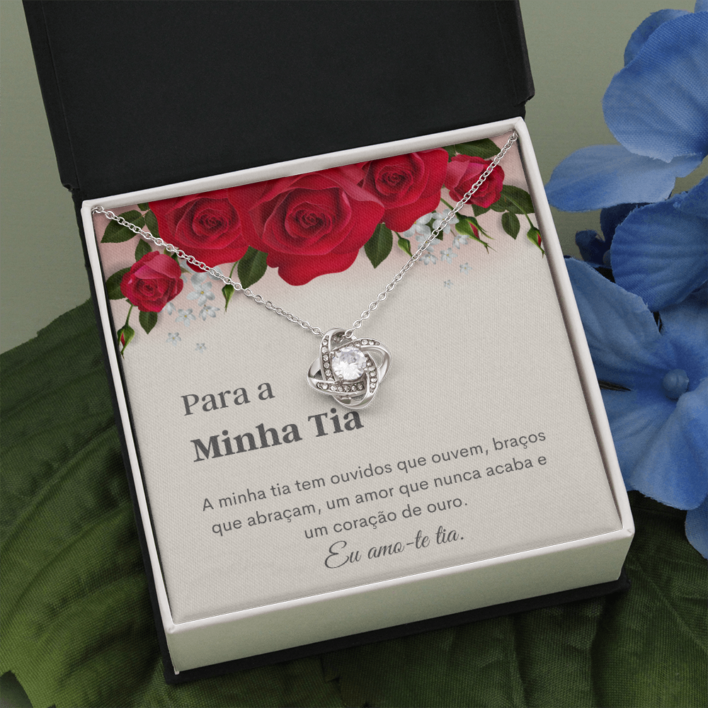 Tia Colar Portuguese Auntie Message Card Necklace