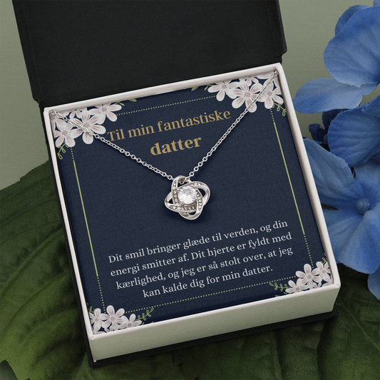 Datter Halskæde Gave Danish Daughter Message Card Necklace