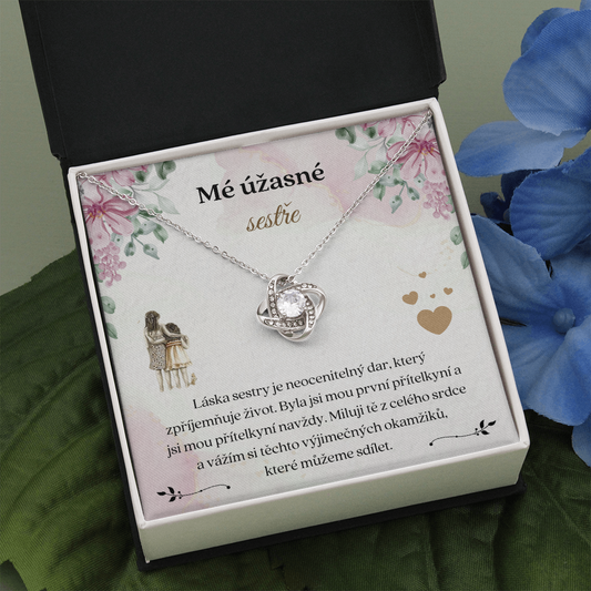 Sestře Náhrdelník Dárek Czech Sister Message Card Necklace