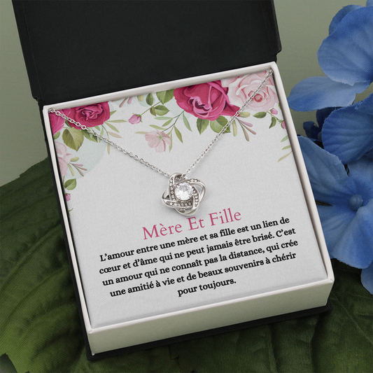 Mère Fille Collier Cadeau French Mother Daughter Necklace Card