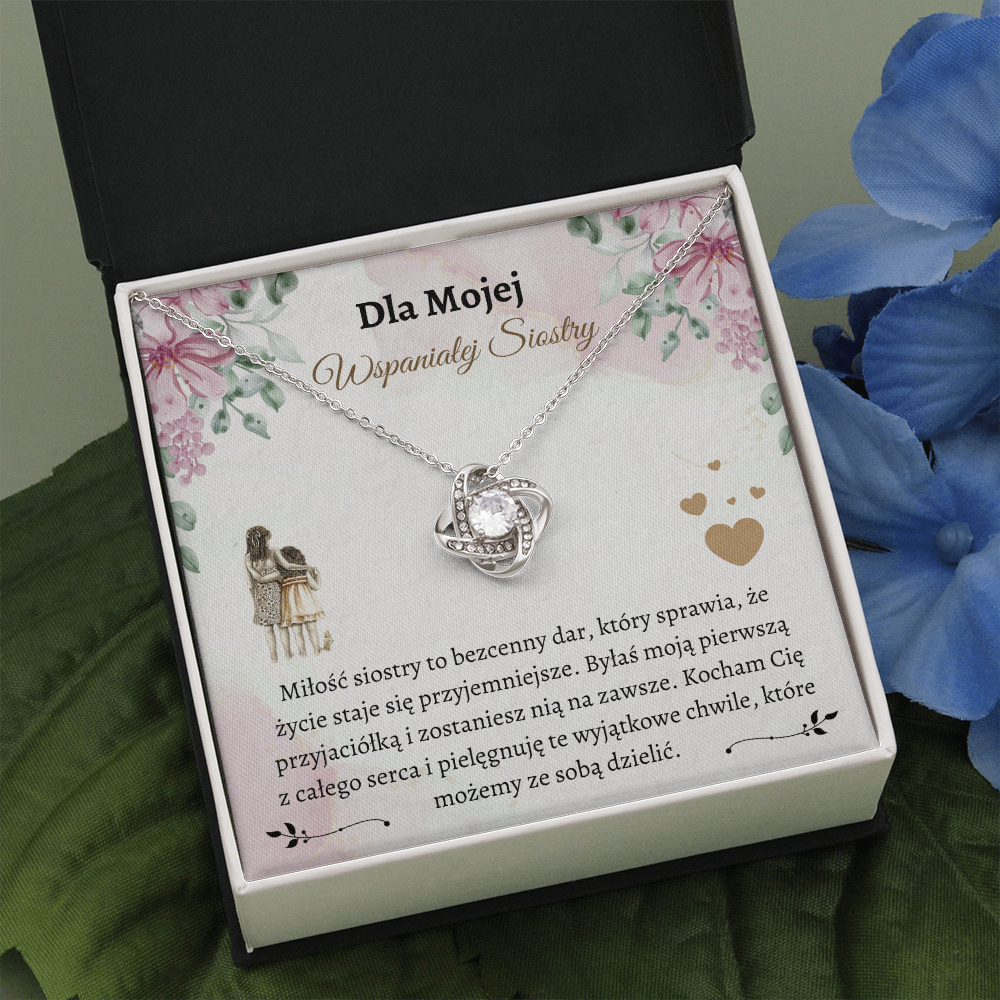 Wspaniałej Siostry Naszyjnik Polish Sister Message Card Necklace
