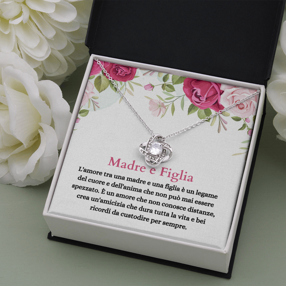 Madre Figlia Collana Regalo Italian Mother Daughter Necklace Card