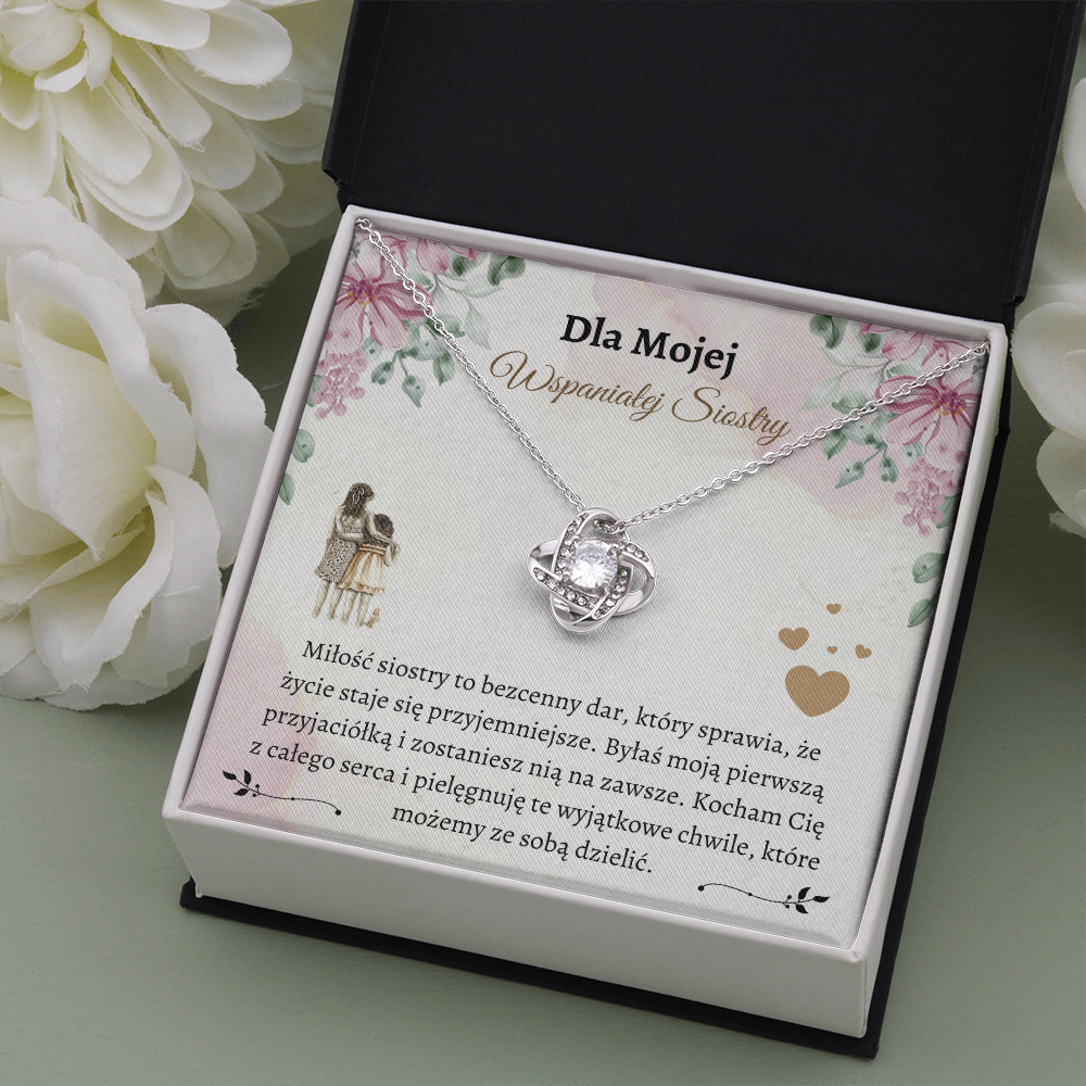 Wspaniałej Siostry Naszyjnik Polish Sister Message Card Necklace