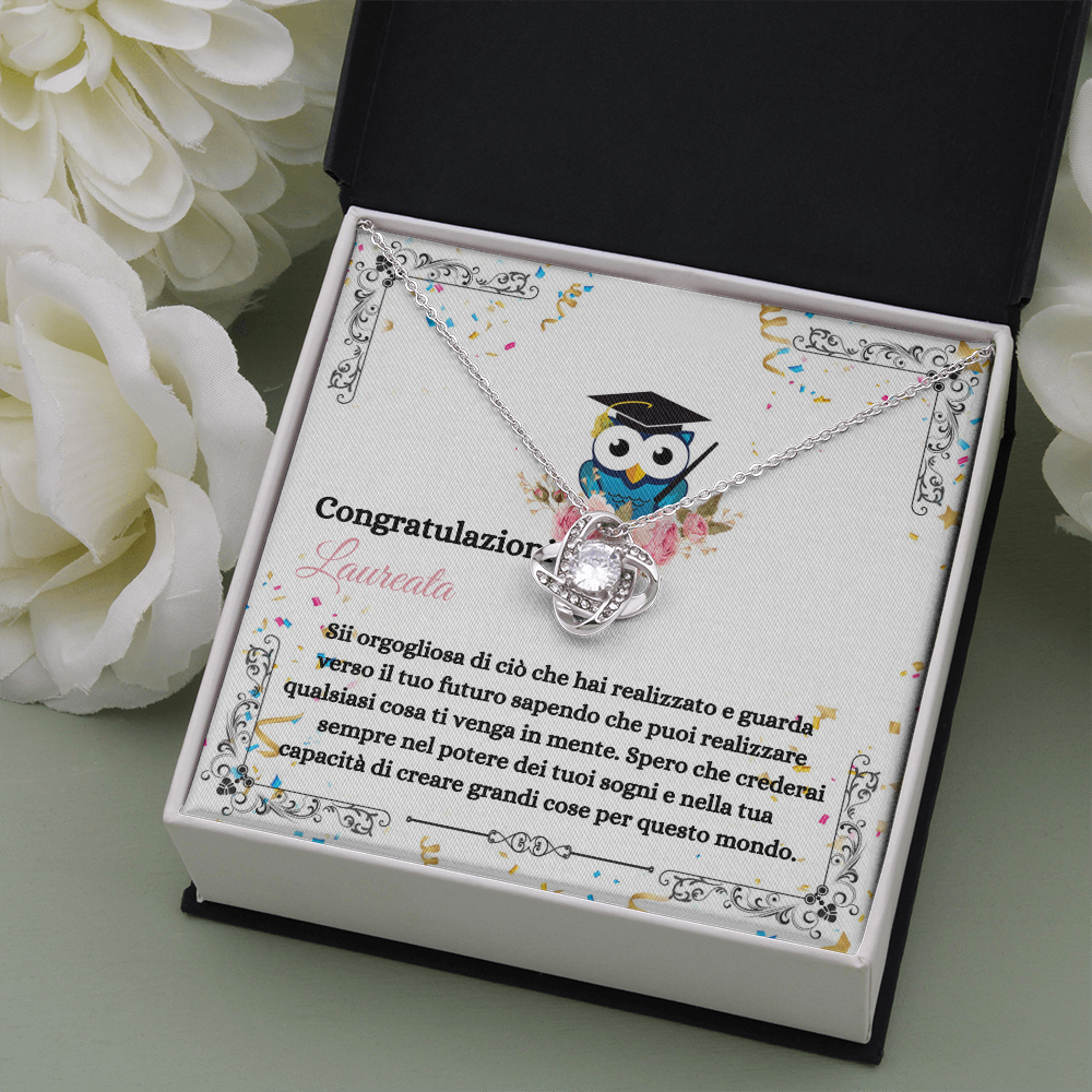 Congratulazioni Laureata Collana Italian Graduation Necklace Card Gift