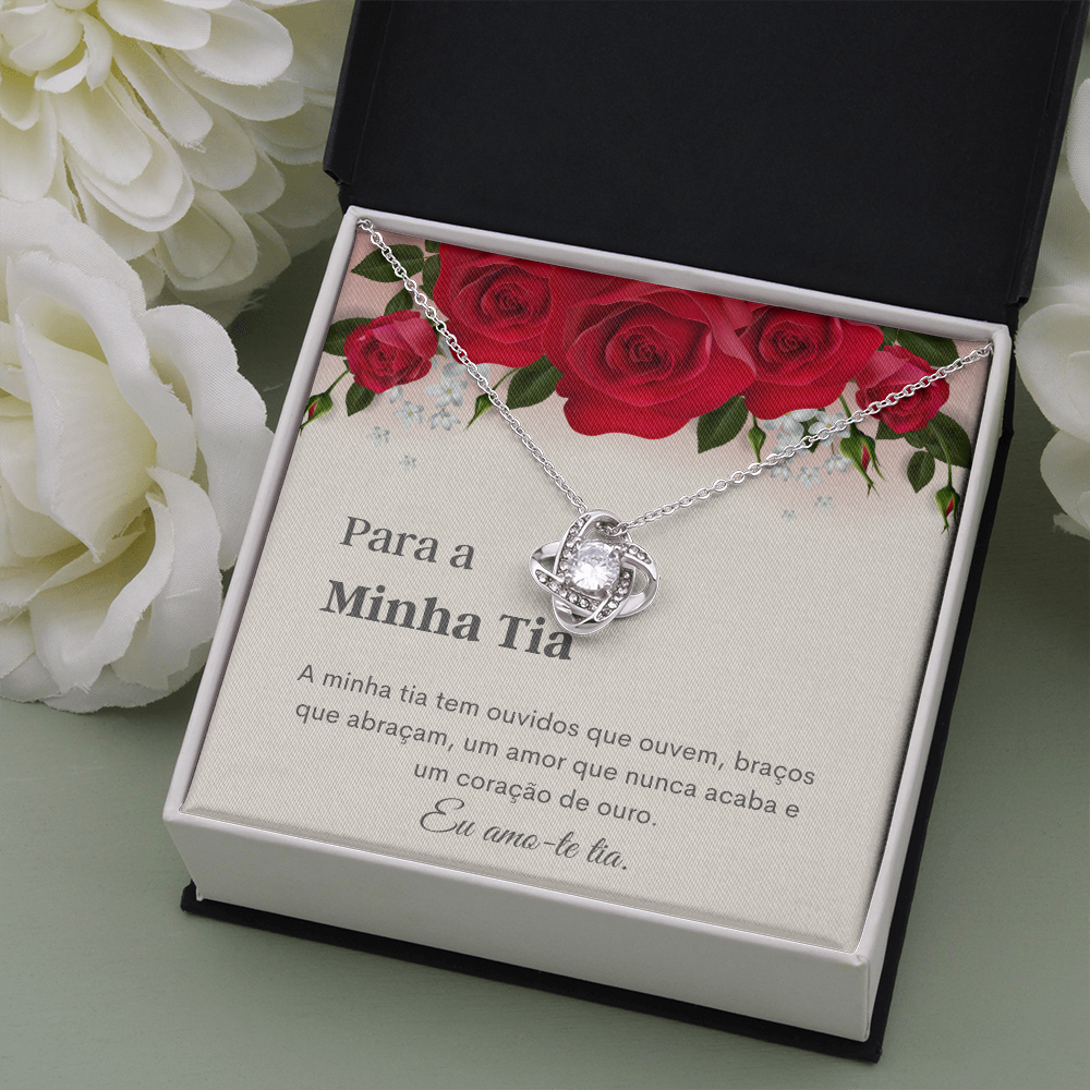 Tia Colar Portuguese Auntie Message Card Necklace