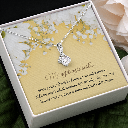 Nejdražší Sestře Náhrdelník Czech Sister Necklace Card Gift