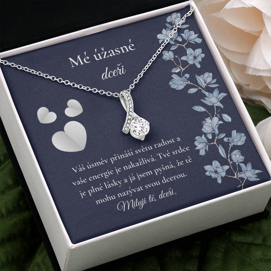 Dceři Náhrdelník Dárek Czech Daughter Necklace Card