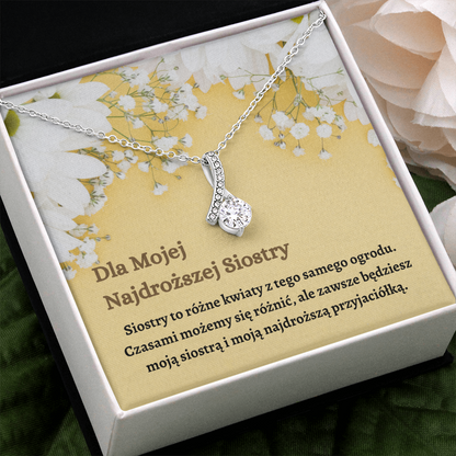 Najdroższej Siostry Naszyjnik Polish Sister Necklace Gift