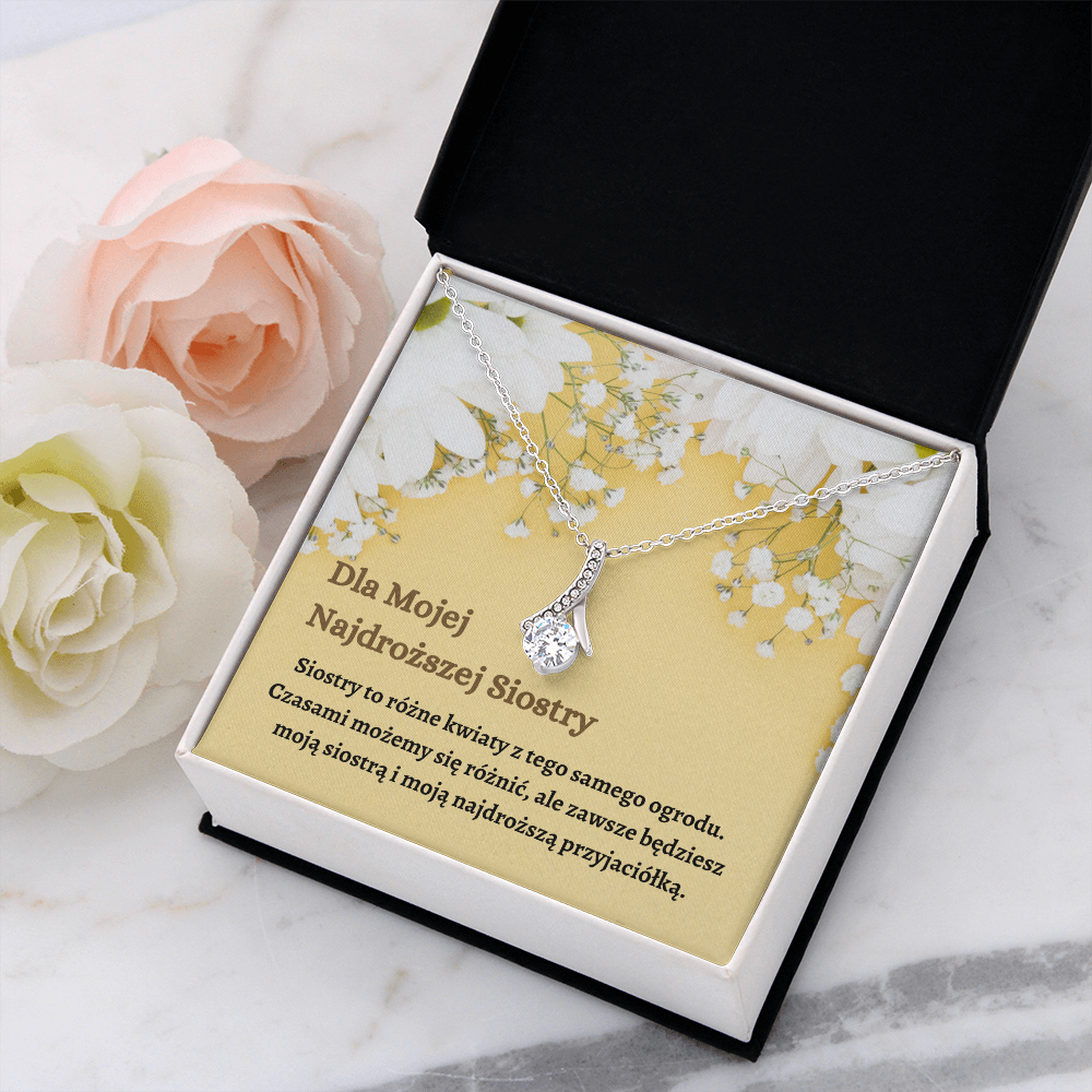 Najdroższej Siostry Naszyjnik Polish Sister Necklace Gift