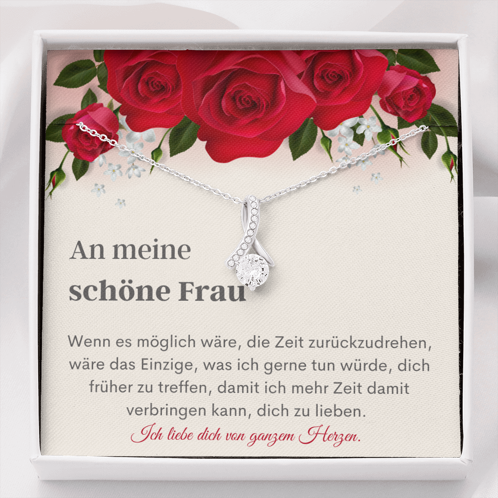 German Wife Message Card Necklace