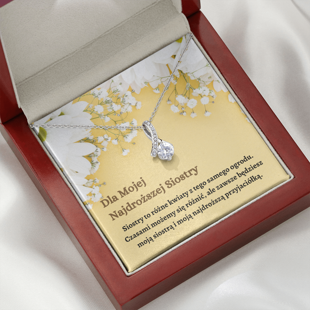 Najdroższej Siostry Naszyjnik Polish Sister Necklace Gift