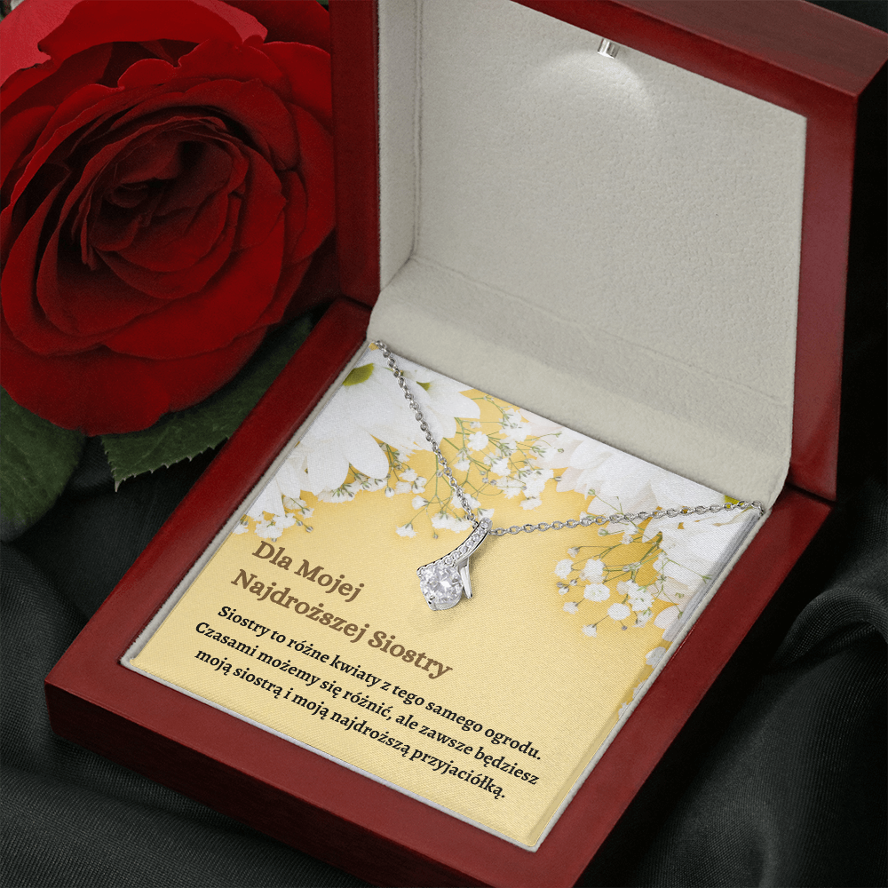 Najdroższej Siostry Naszyjnik Polish Sister Necklace Gift