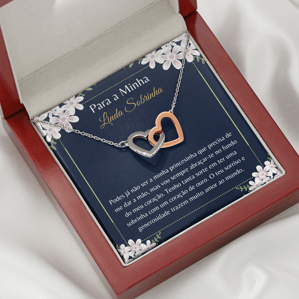 Linda Sobrinha Colar Portuguese Niece Message Card Necklace