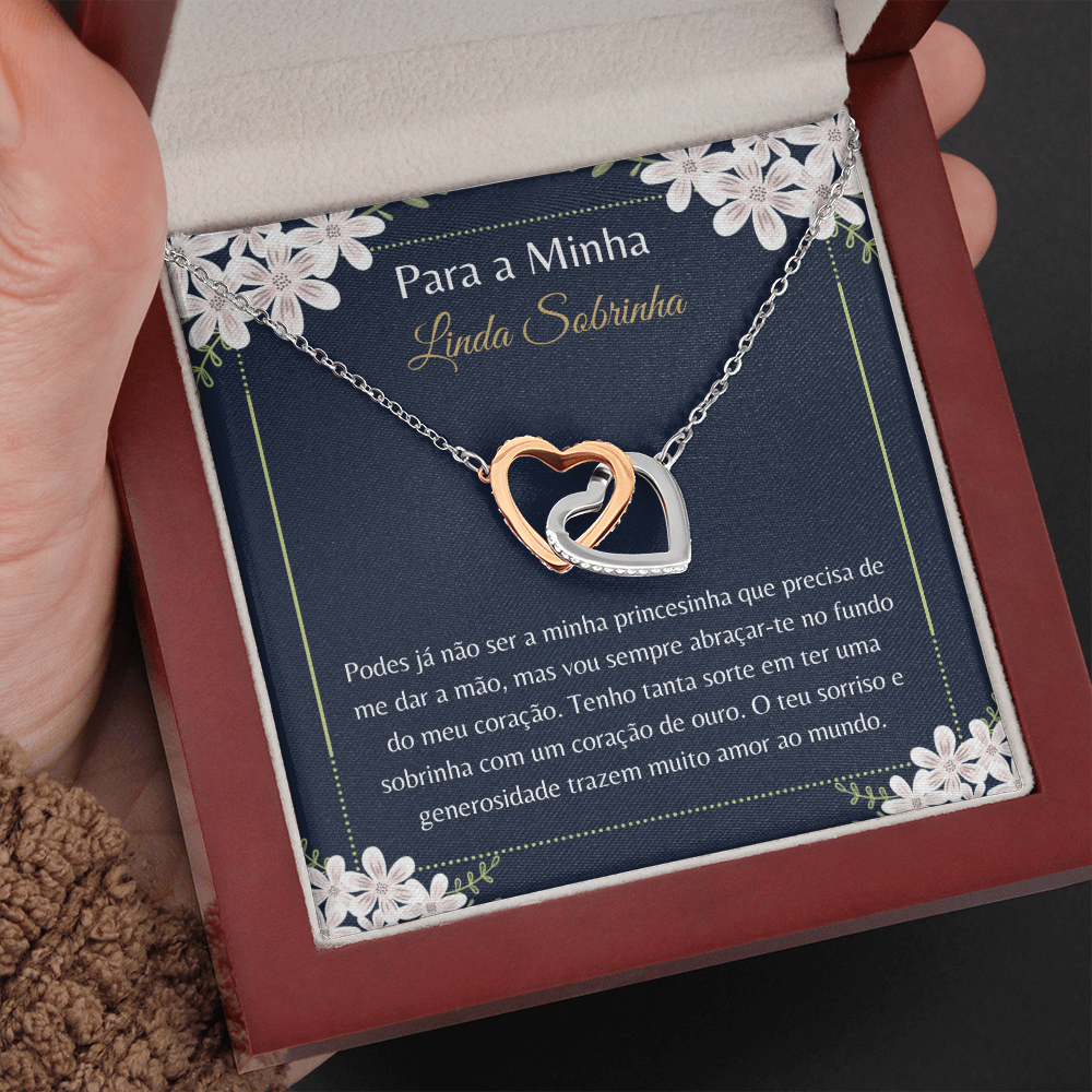Linda Sobrinha Colar Portuguese Niece Message Card Necklace