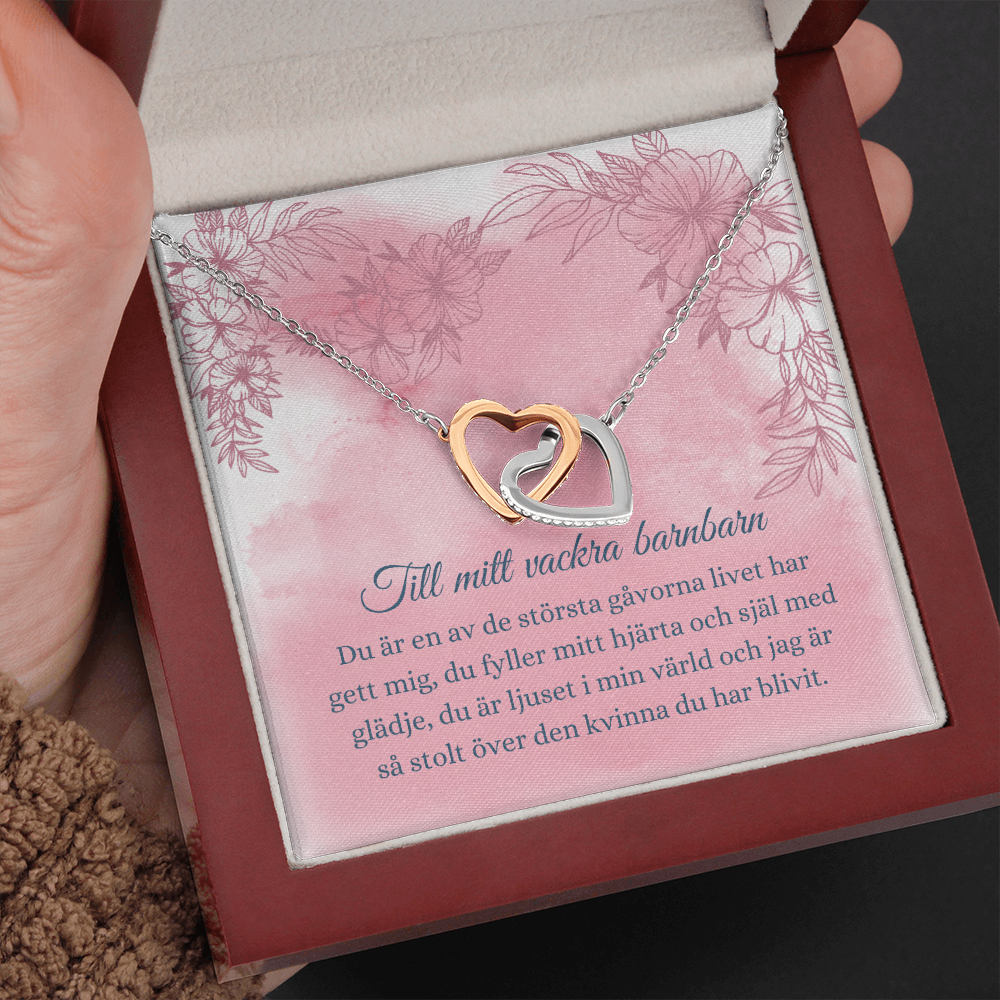 Vackra Barnbarn Halsband Swedish Granddaughter Necklace Card