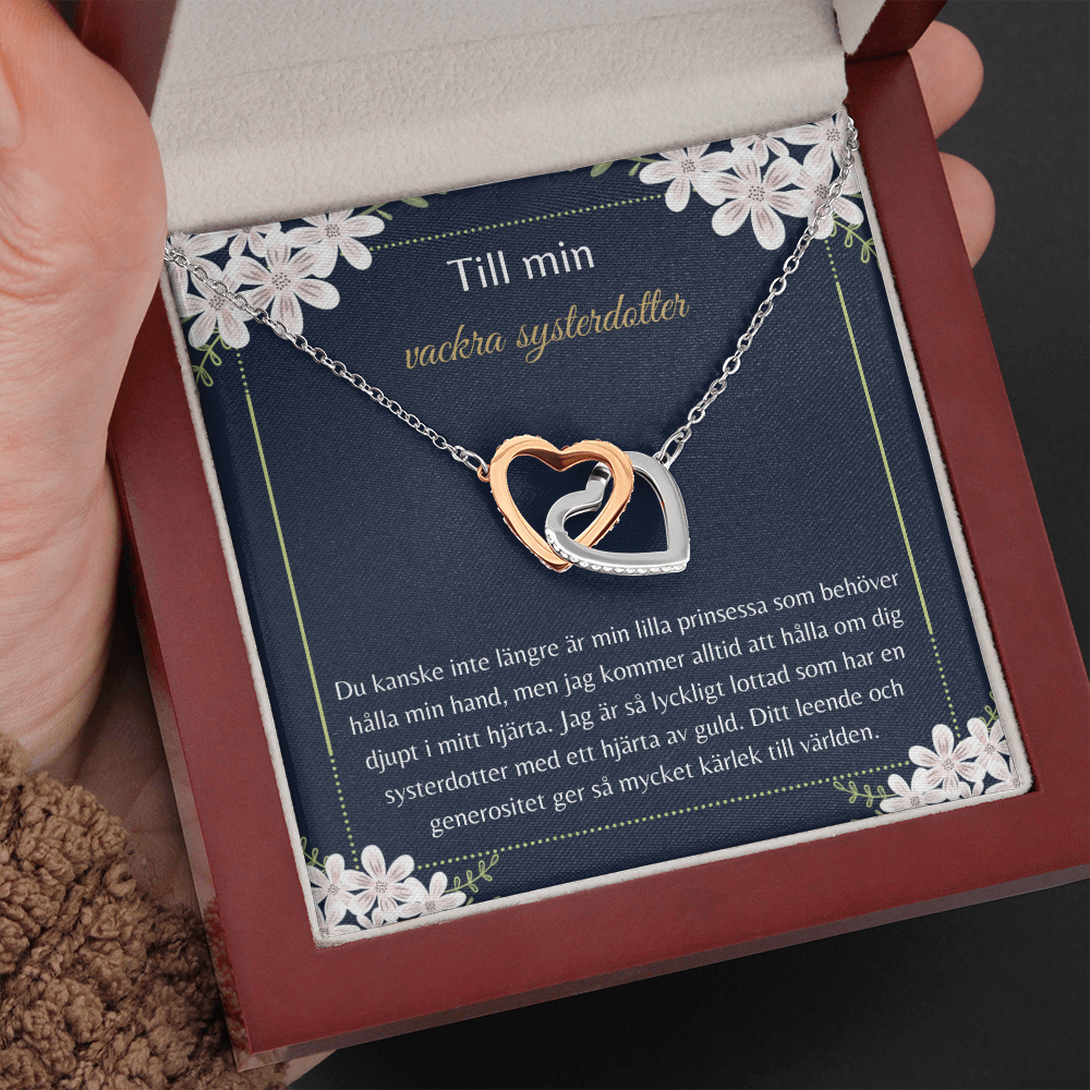 Vackra Systerdotter Halsband Swedish Niece Message Card Necklace