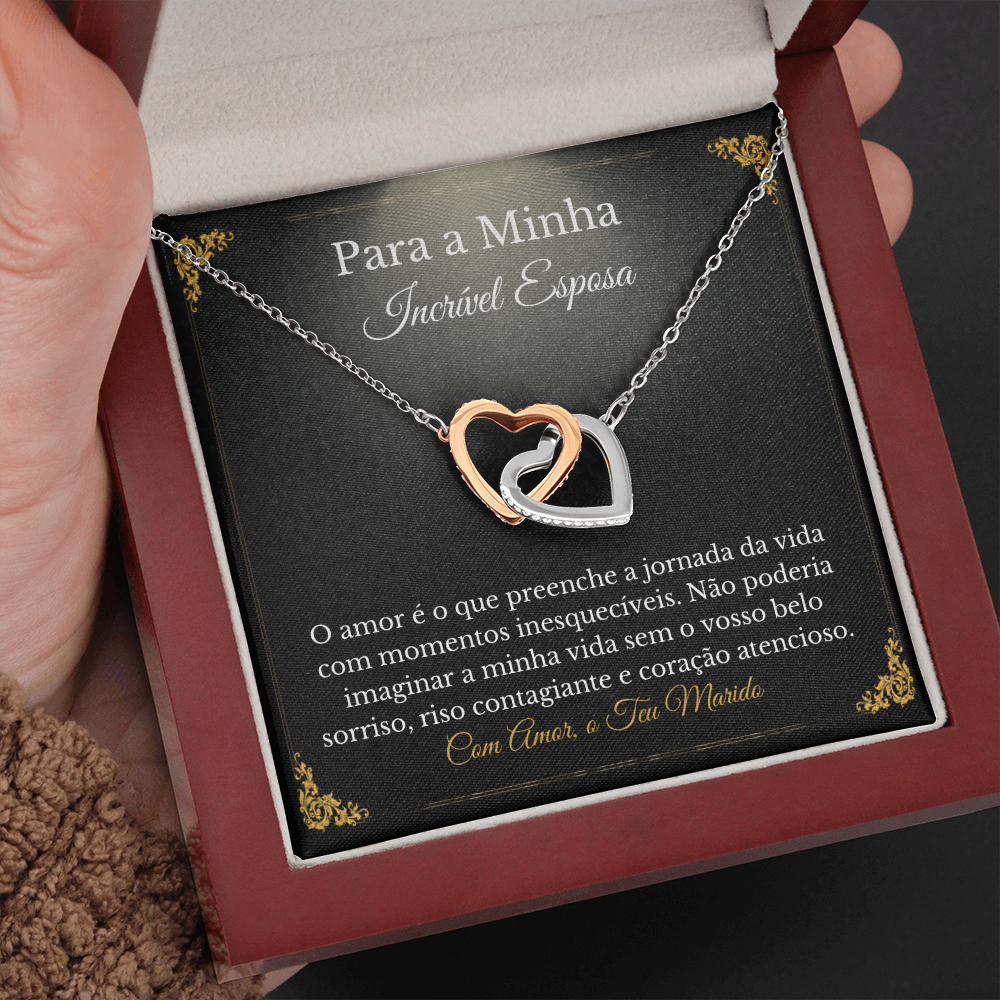 Esposa Colar Presente Portuguese Wife Necklace Card