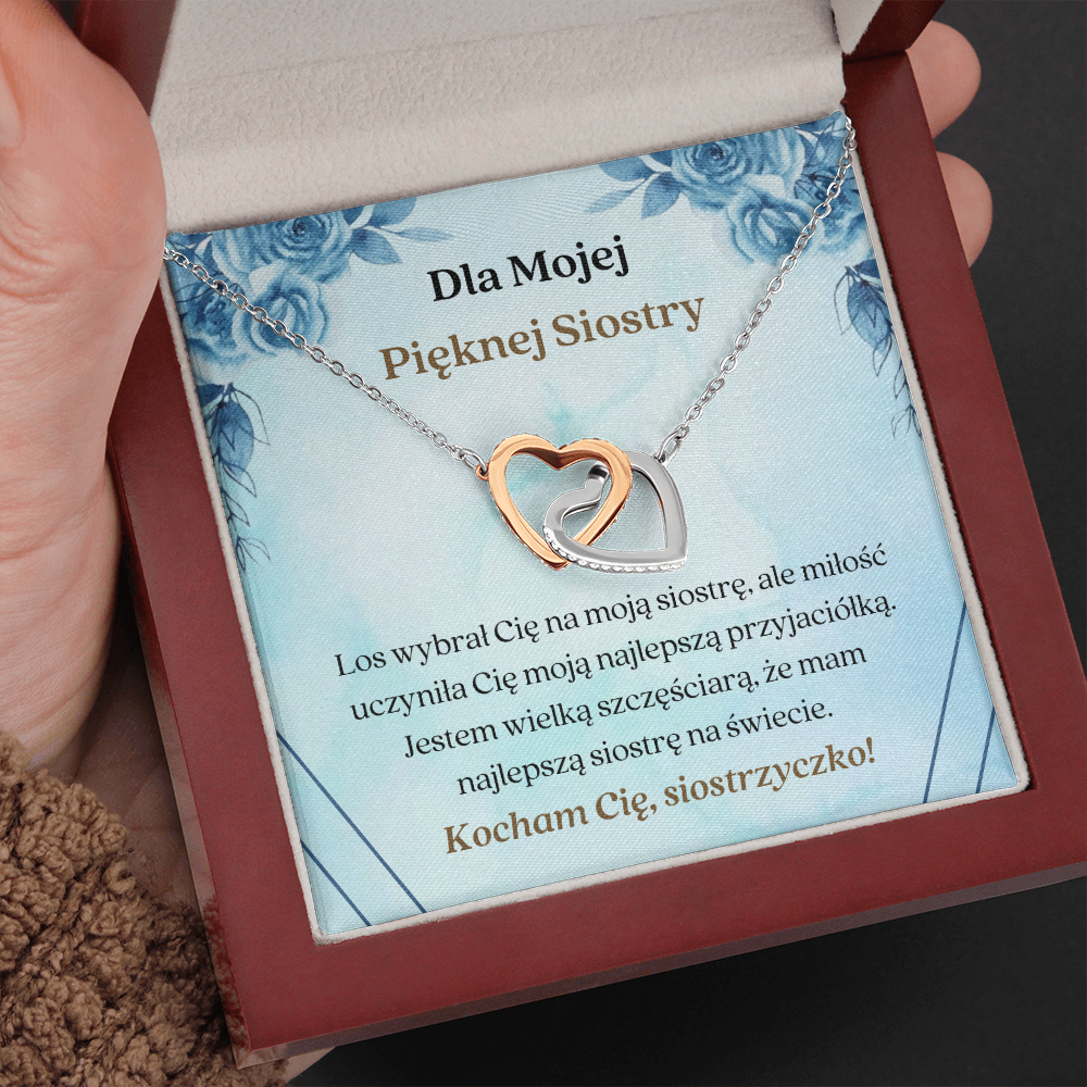 Pięknej Siostry Naszyjnik Polish Sister Necklace Card