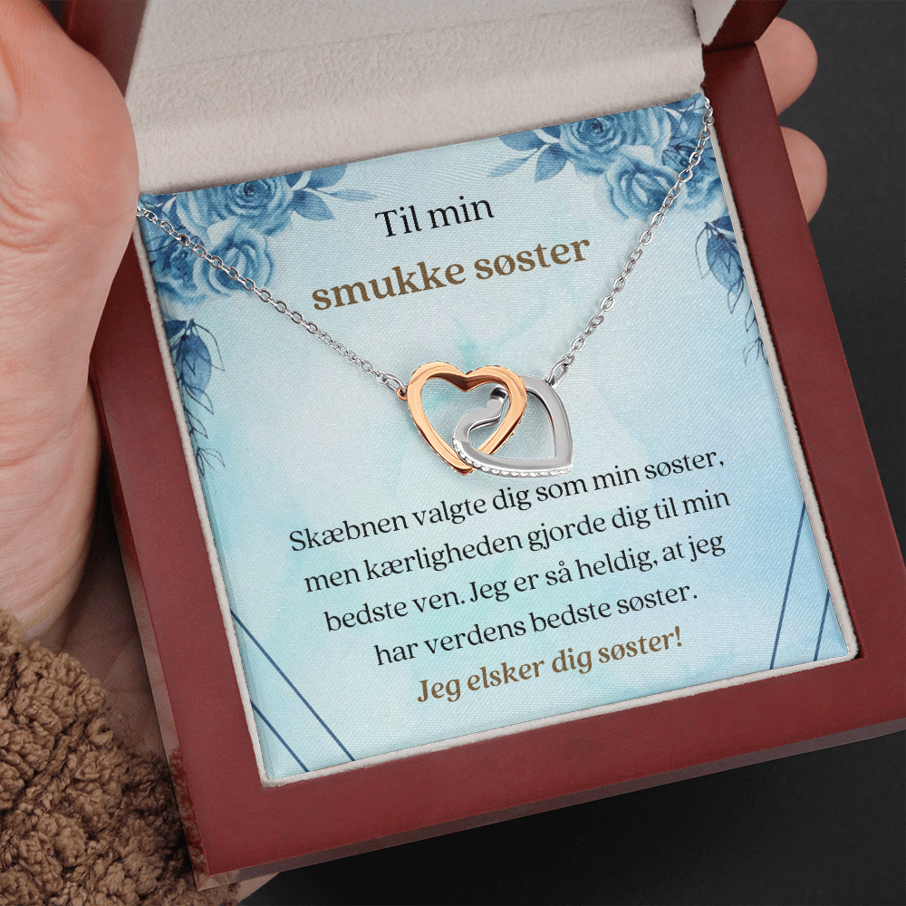 Smukke Søster Halskæde Danish Sister Message Card Necklace