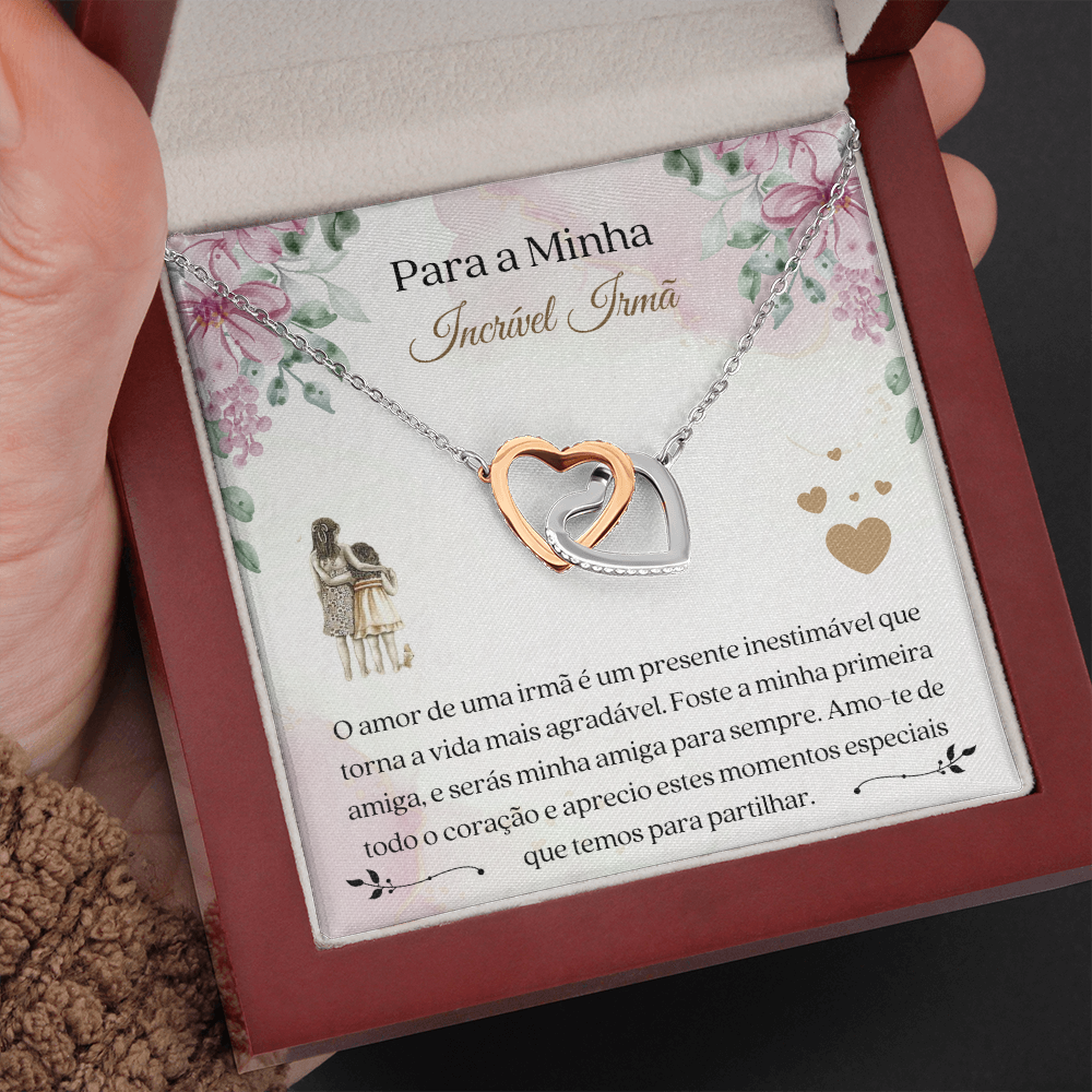 Querida Irmã Colar Portuguese Sister Message Card Necklace