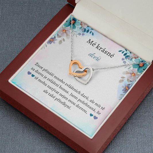Krásné Dceři Náhrdelník Czech Daughter Message Card Necklace