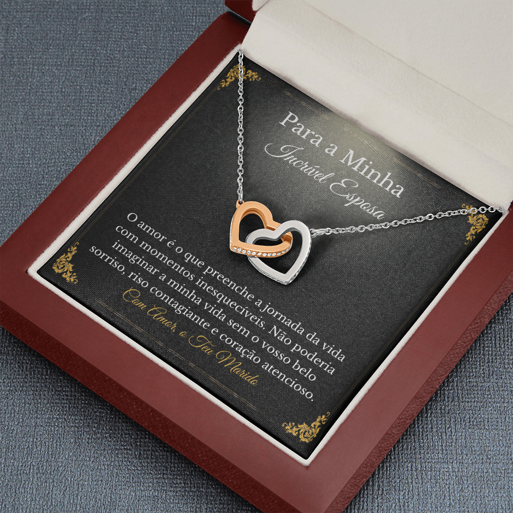 Esposa Colar Presente Portuguese Wife Necklace Card