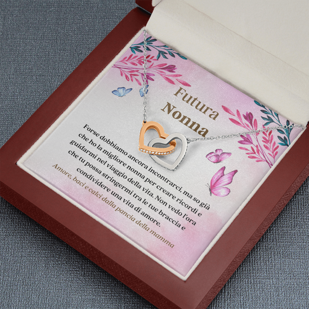 Futura Nonna Collana Regalo Italian Future Grandmother Necklace Card