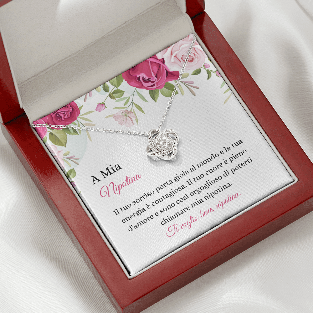 Mia Nipotina Collana Italian Granddaughter Message Card Necklace