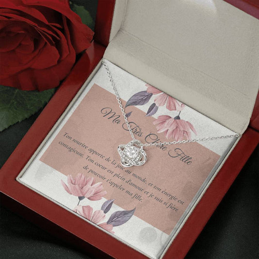 luxury French daughter message card necklace