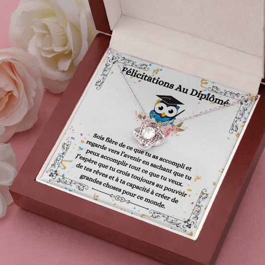 Félicitations Au Diplômé Collier Cadeau French Graduation Necklace Card
