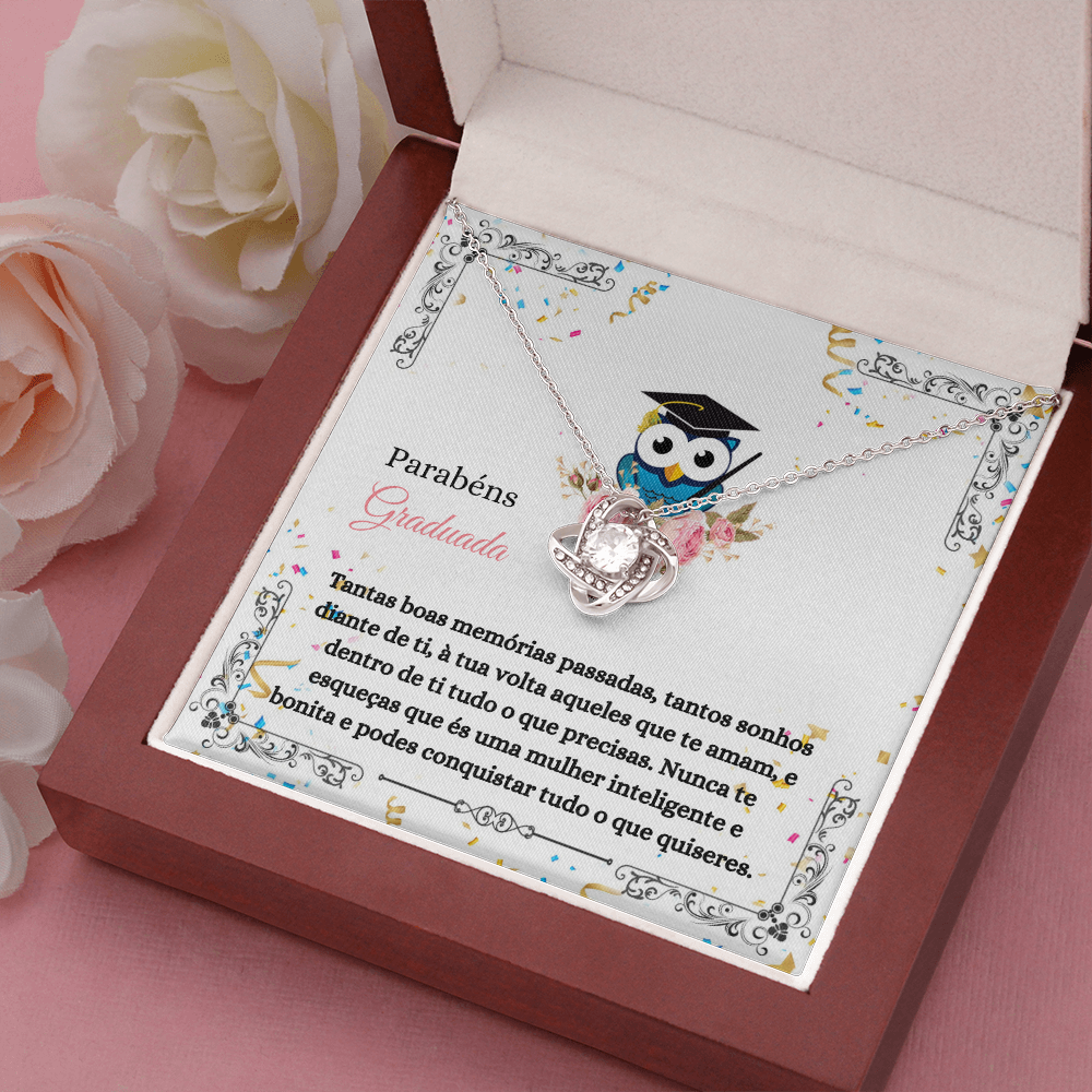 Parabéns Graduada Colar Portuguese Graduate Necklace Card