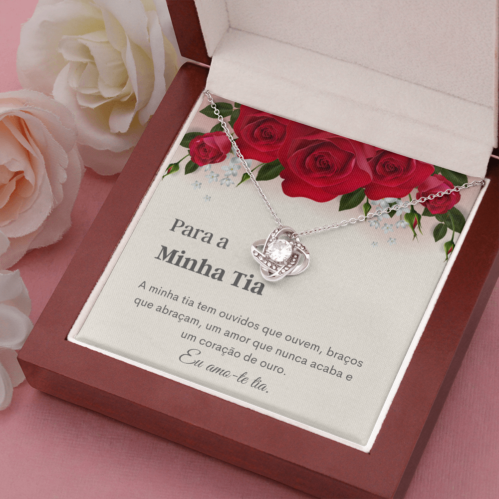 Tia Colar Portuguese Auntie Message Card Necklace