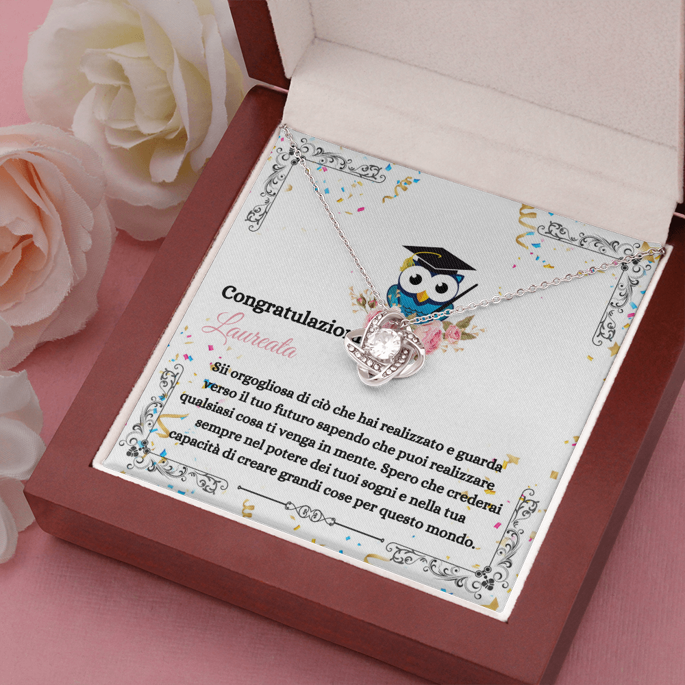 Congratulazioni Laureata Collana Italian Graduation Necklace Card Gift