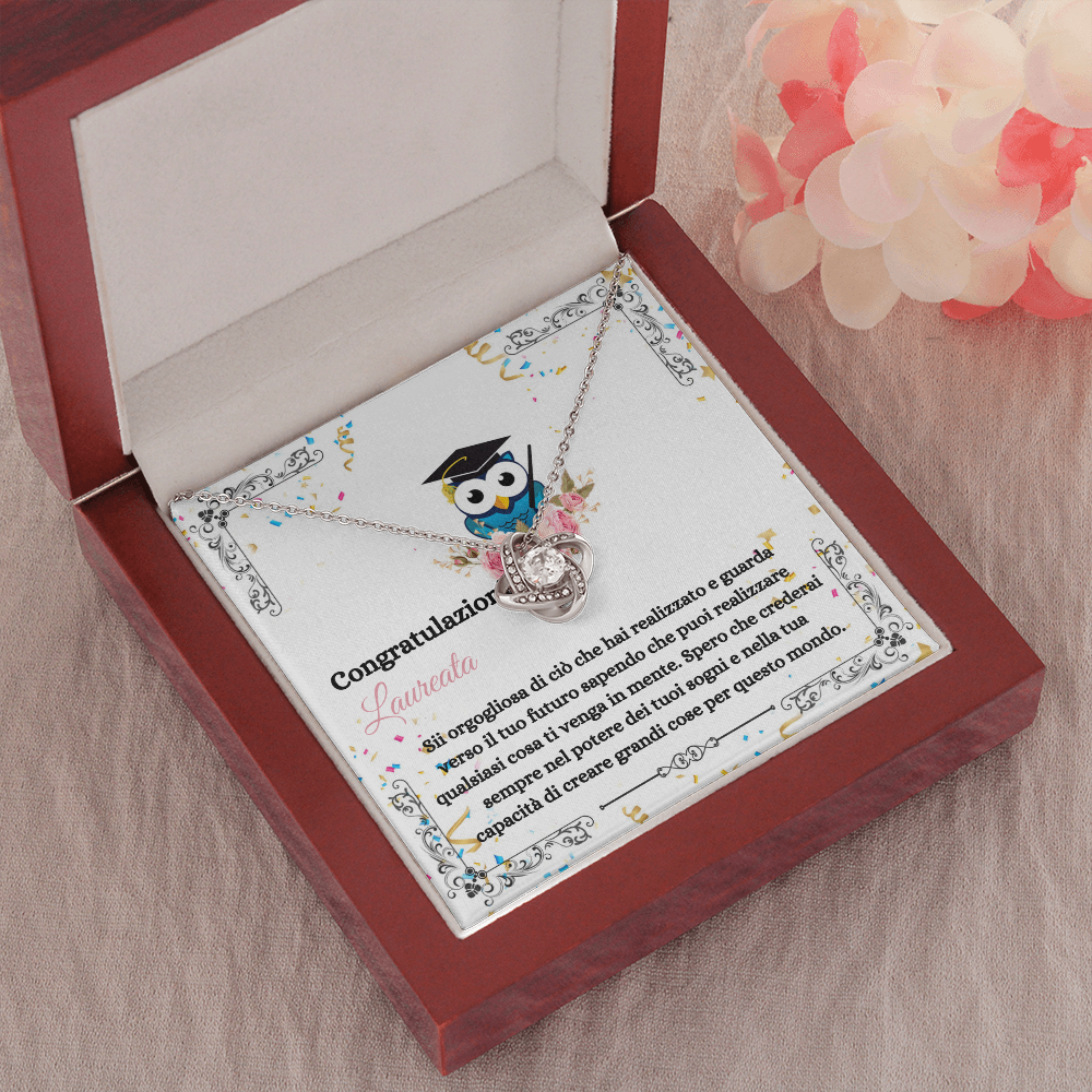 Congratulazioni Laureata Collana Italian Graduation Necklace Card Gift