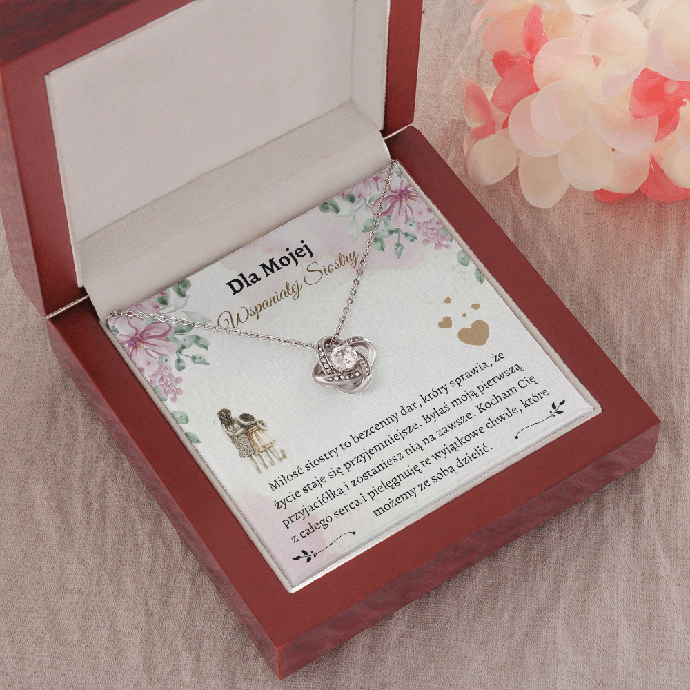 Wspaniałej Siostry Naszyjnik Polish Sister Message Card Necklace